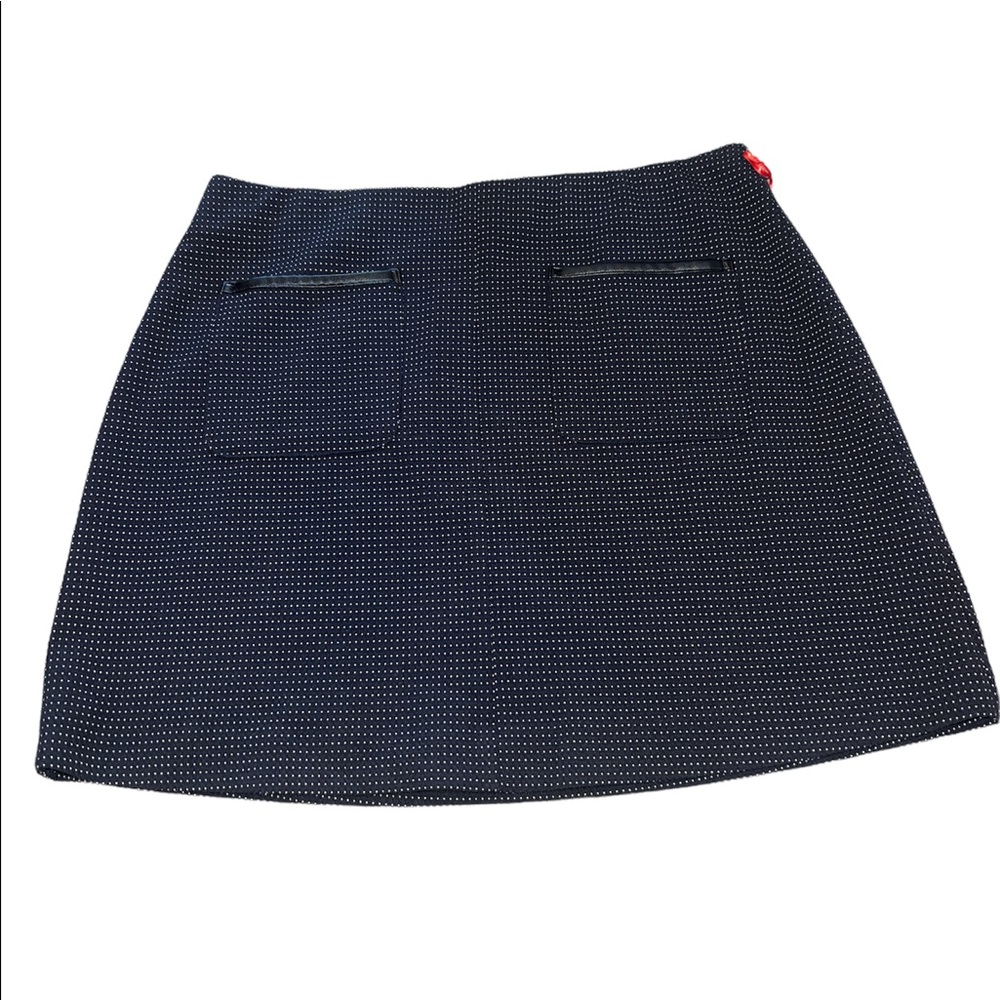 ELLE Fresh Blooms Black Dot A Line Mini Skirt Sz M